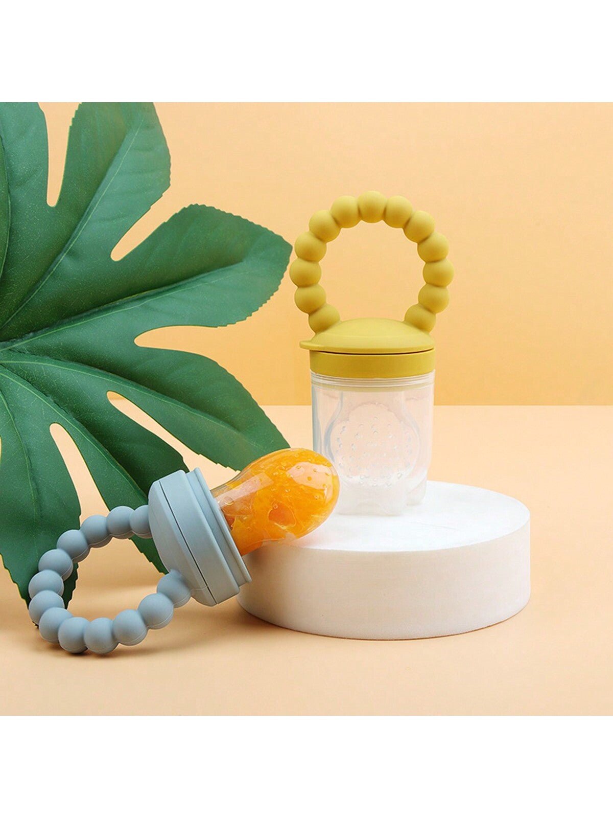  | SHEIN Baby Fruit Feeder Pacifier, Silicone Teething Toy With Handle, Infant Food Feeder For Fresh Fruits, Vegetables, Ice Chips, Dusty Pink | Bags | Shein | OneHub