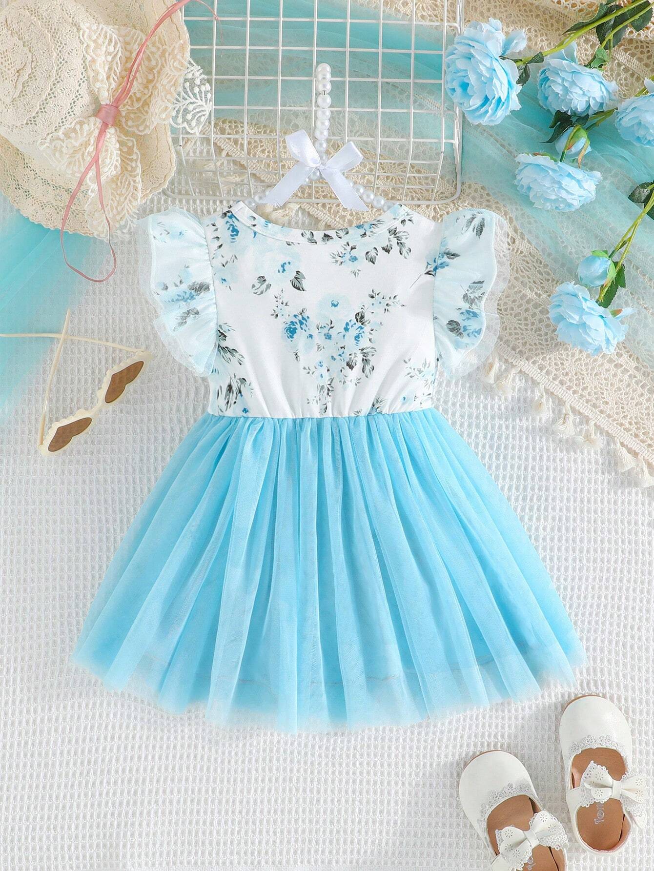 SHEIN Baby Girl Summer Double-Layer Mesh Dress With Ruffle Sleeve Open | Dress | OneHub SHEIN Baby Girl Summer Double-Layer Mesh Dress With Ruffle Sleeve Open | Dress | OneHub
