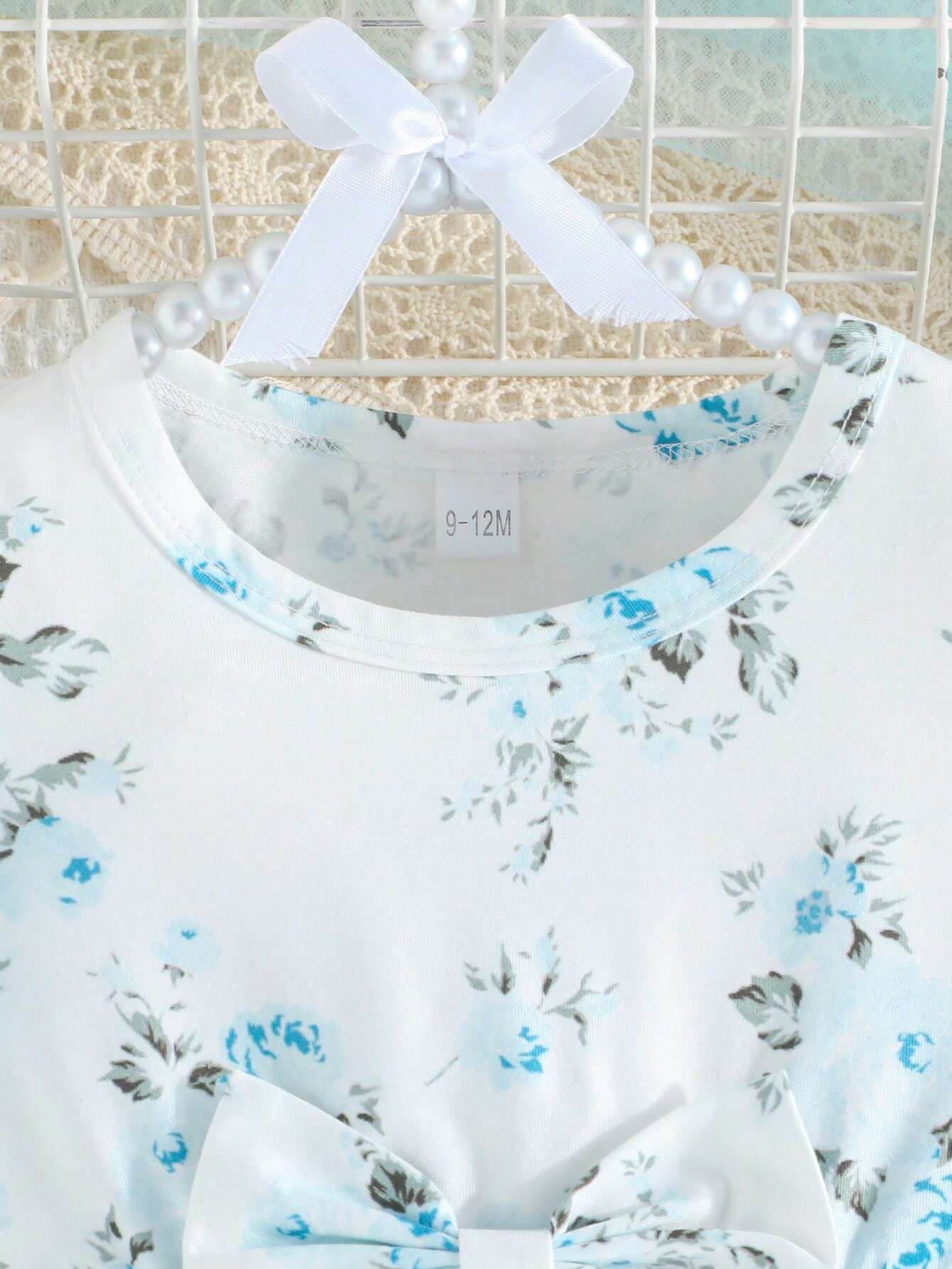  | SHEIN Baby Girl Summer Double-Layer Mesh Dress With Ruffle Sleeve Opening And Flower Print, Round Neck And Dual-Layer Mesh With Bow Decoration | Dress | Shein | OneHub