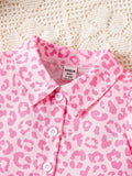  | SHEIN Baby Girls' Pink Leopard Print Shirt With Skirt Set For Spring/Summer | Dress | Shein | OneHub