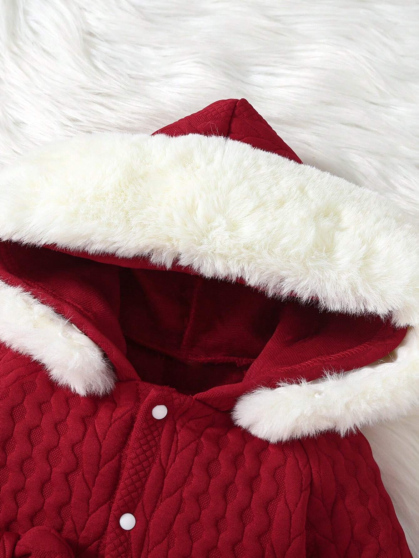  | SHEIN Baby Girls' Red Hooded Romper With Bowknot And Front, Winter | Dress | Shein | OneHub