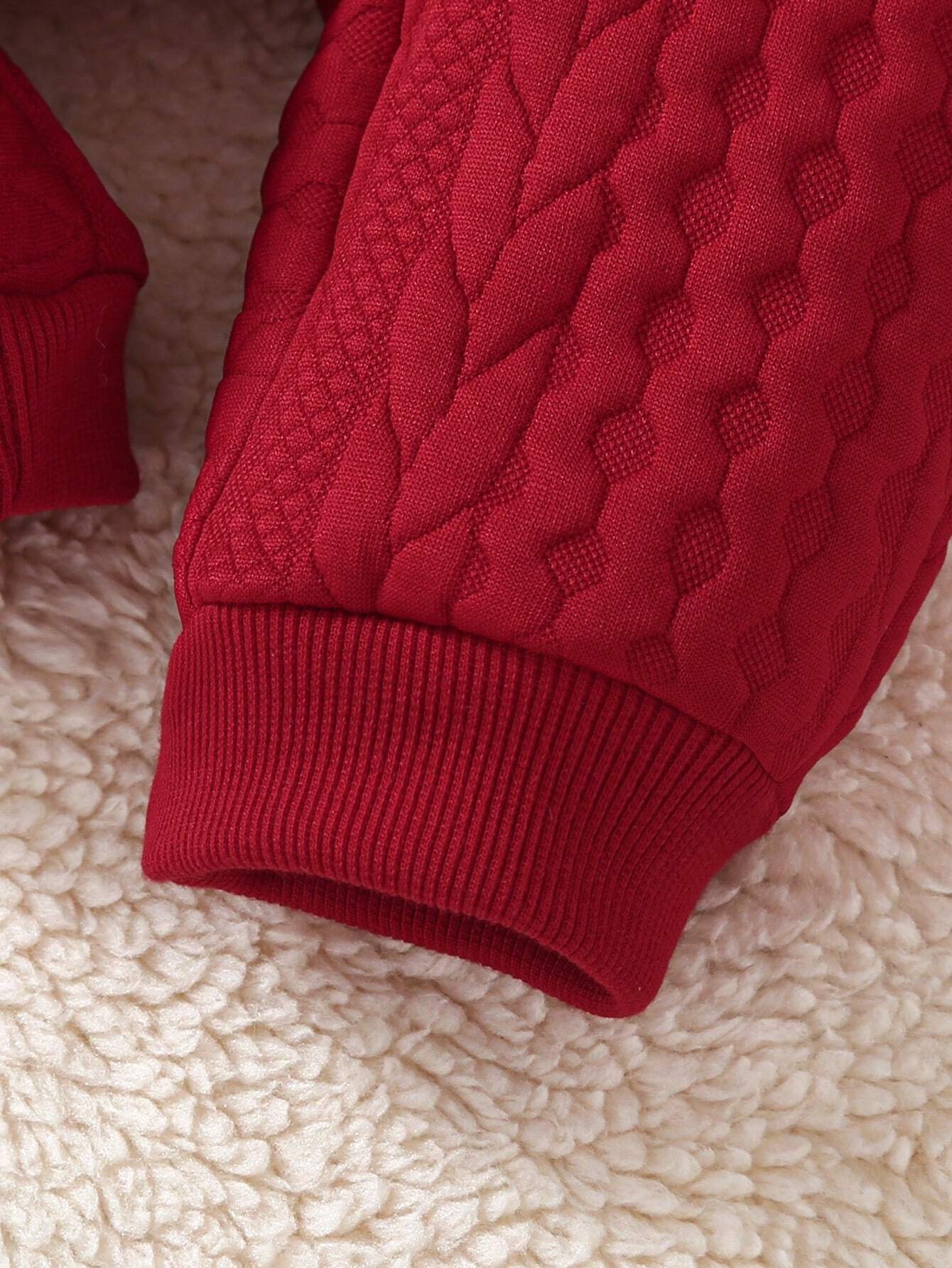  | SHEIN Baby Girls' Red Hooded Romper With Bowknot And Front, Winter | Dress | Shein | OneHub