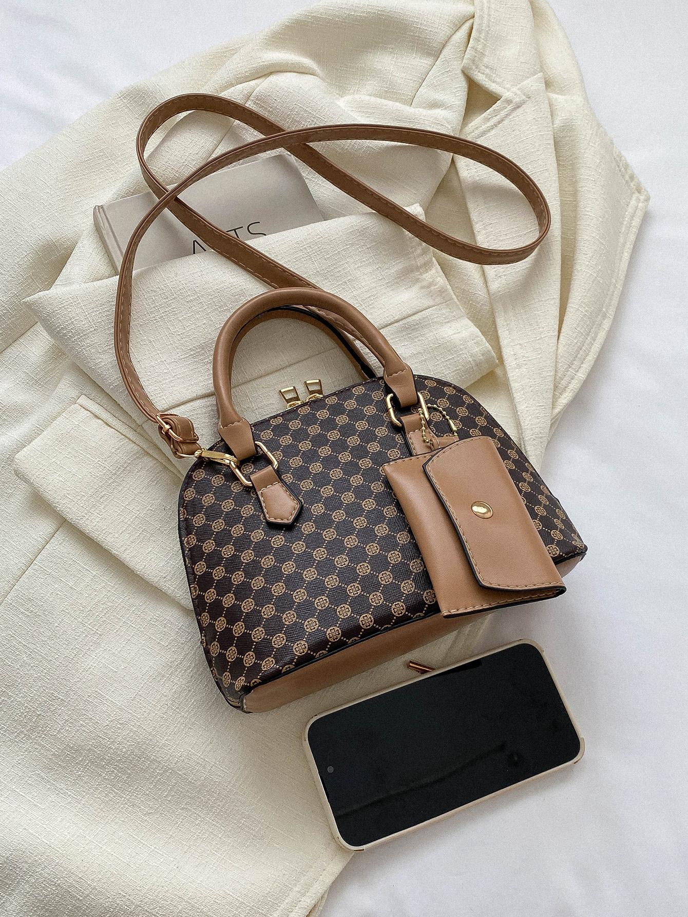 | SHEIN Bow Decor 2pcs/Set Fashionable Solid Color Geometric Pattern Handbag | Bags | Shein | OneHub