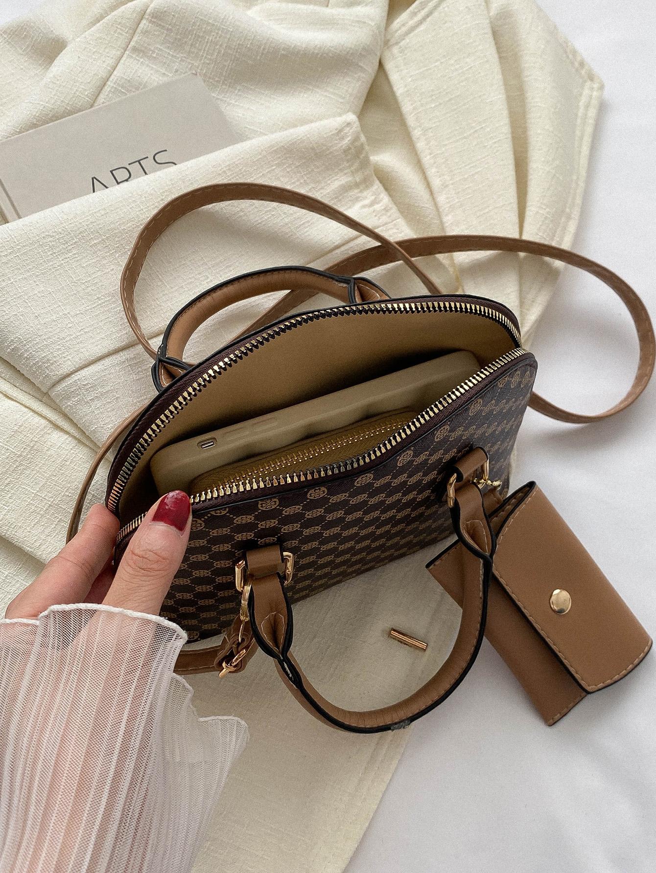  | SHEIN Bow Decor 2pcs/Set Fashionable Solid Color Geometric Pattern Handbag | Bags | Shein | OneHub