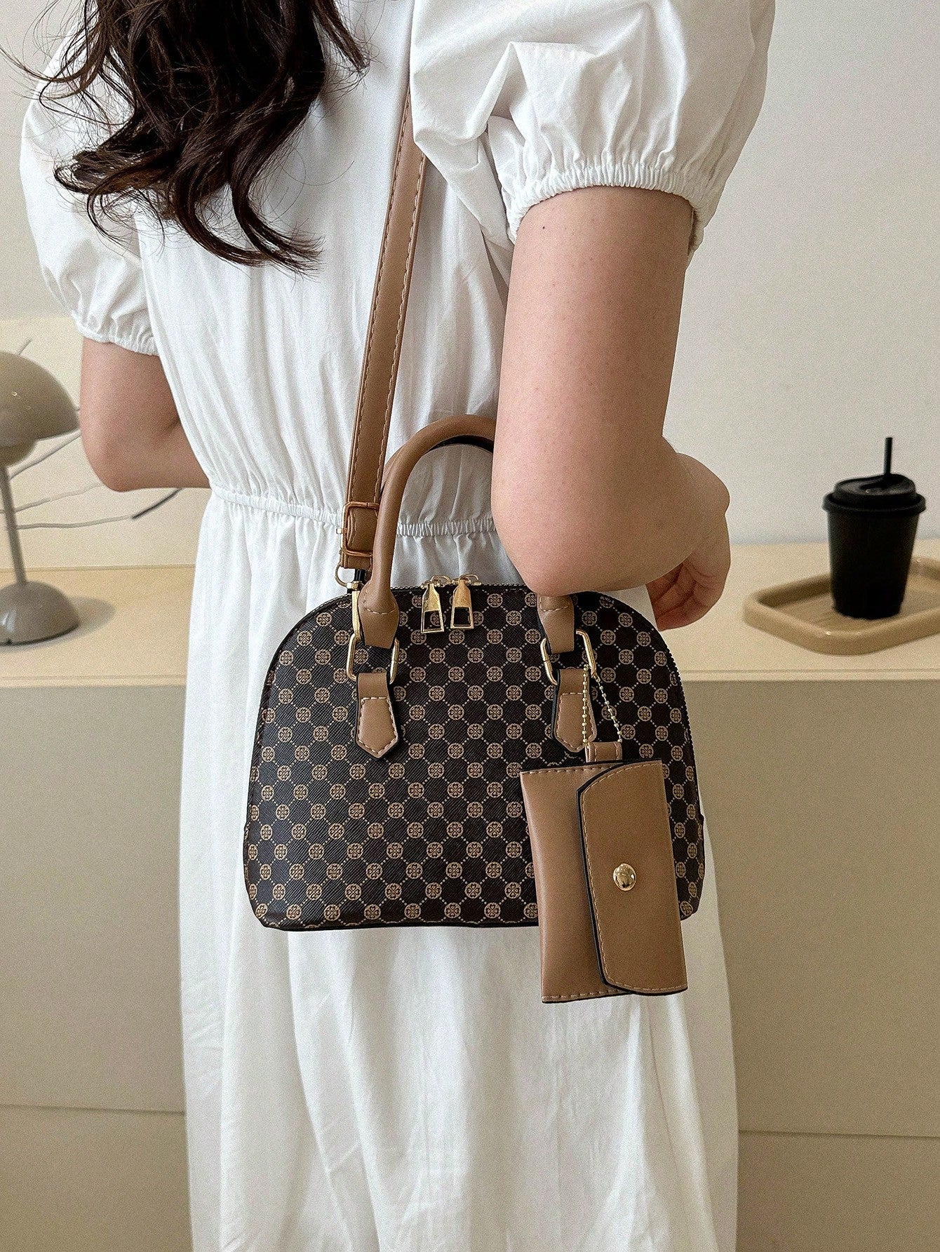  | SHEIN Bow Decor 2pcs/Set Fashionable Solid Color Geometric Pattern Handbag | Bags | Shein | OneHub