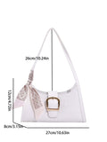  | SHEIN Bow Decor White Alligator Pattern Silk Scarf Decorated Armpit Bag | Bags | Shein | OneHub