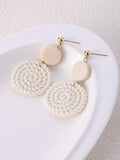 SHEIN Braided Detail Round Drop Earrings