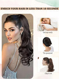 SHEIN Claw Clip Ponytail Extension Curly Wavy Clip in Long Ponytails Hair Extensions Synthetic Hairpiece for Women