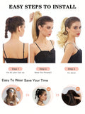 SHEIN Claw Clip Ponytail Extension Curly Wavy Clip in Long Ponytails Hair Extensions Synthetic Hairpiece for Women
