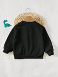 SHEIN Cozy Pixies Baby Boy Cartoon 3D Dinosaur Pattern Knitted Soft Crew Neck Long Sleeve Pullover Autumn Sweatshirt