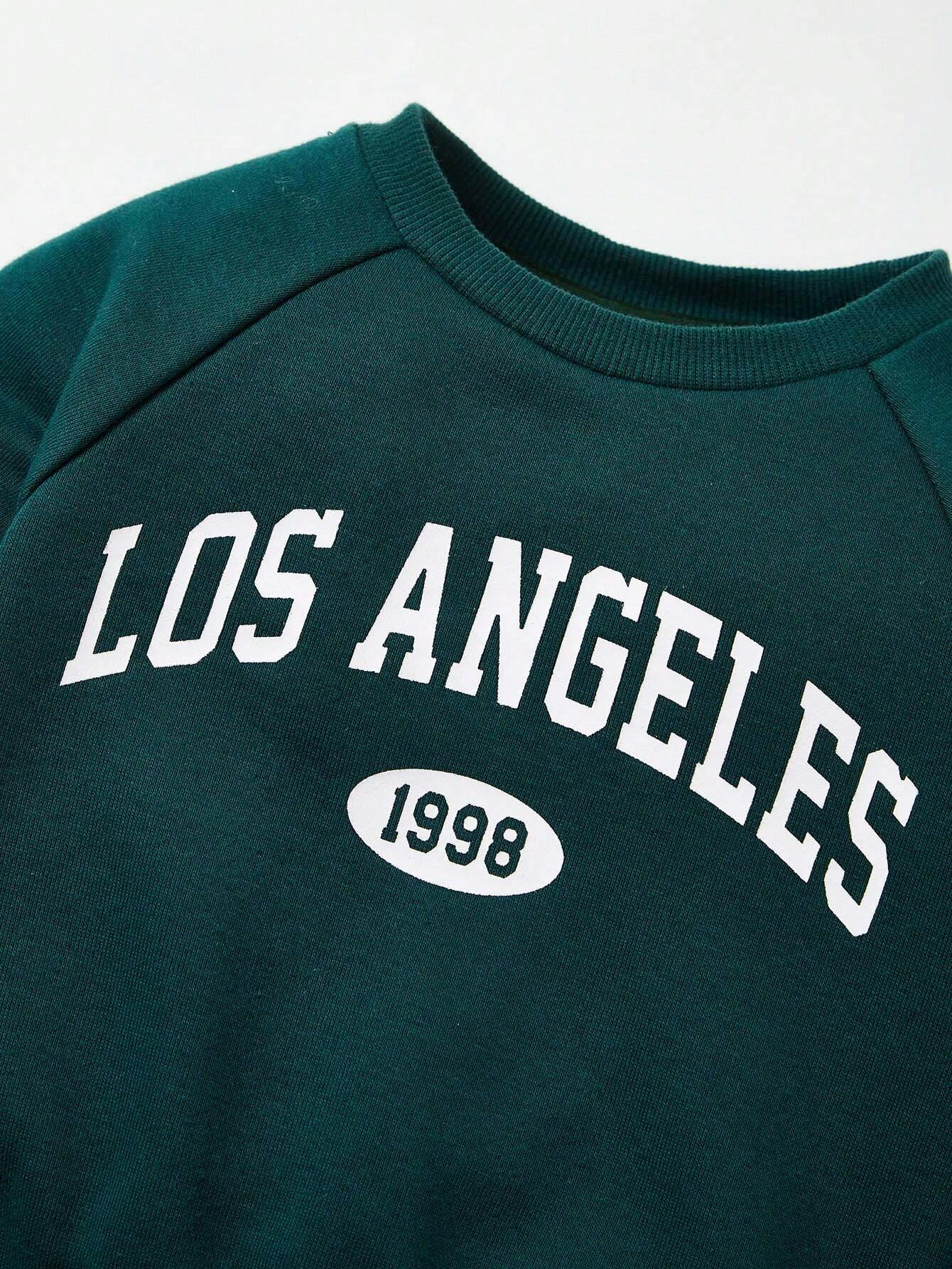  | Cozy Pixies Baby Girl Casual All-Match Round Neck Raglan Sleeves Letter Printed Sweatshirt And Trousers Two-Piece Set | Dress | Shein | OneHub