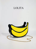 SHEIN Creative Fruit Pattern Bag - Fresh Banana Shaped Crossbody Bag For Girls