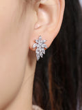 SHEIN Cubic Zirconia Decor Stud Earrings For Women For Party Banquet Wedding