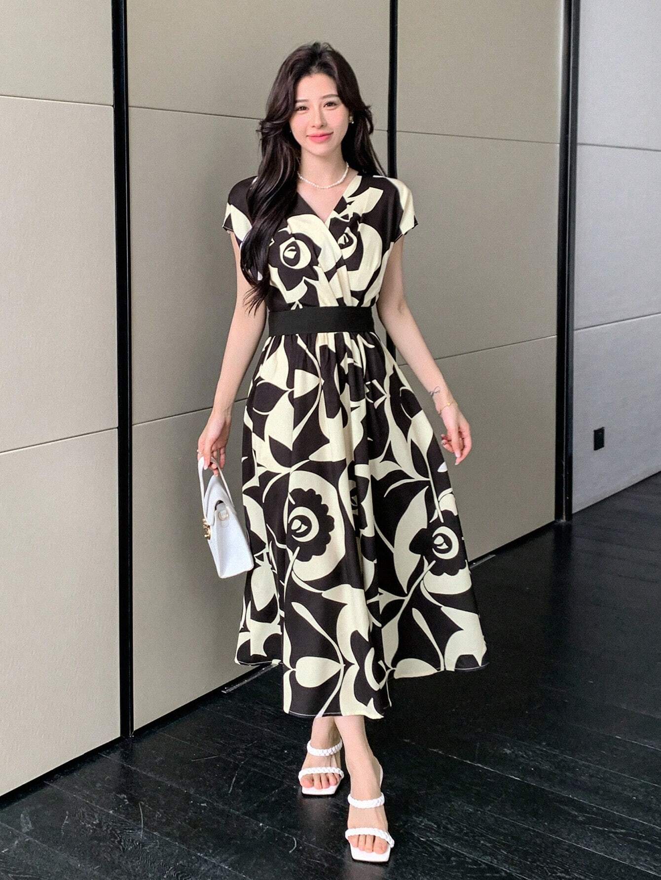  | SHEIN DAZY Allover Flowers Print Belted Short Dress | Dress | Shein | OneHub