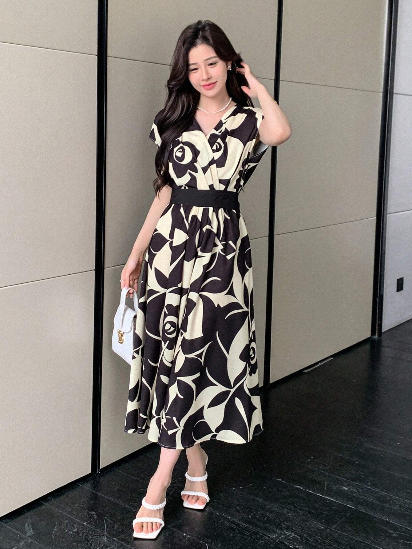  | SHEIN DAZY Allover Flowers Print Belted Short Dress | Dress | Shein | OneHub