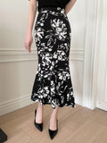  | SHEIN DAZY Asymmetrical Floral Print Pencil Mermaid Skirt With Hip-Wrapped Design | Skirt | Shein | OneHub