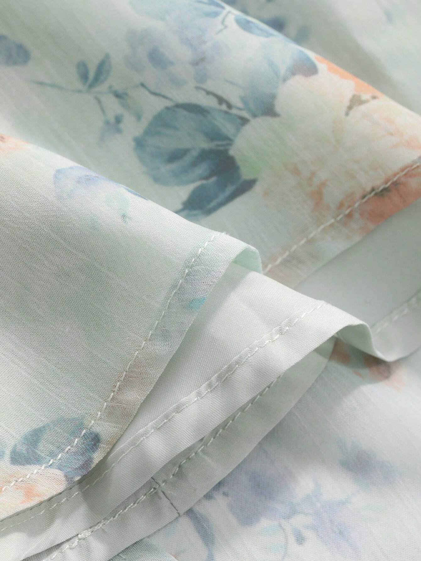  | SHEIN DAZY Chiffon Ditsy Floral V-Neck Cinched Waist High Waist Long Sleeve Dress | Dress | Shein | OneHub