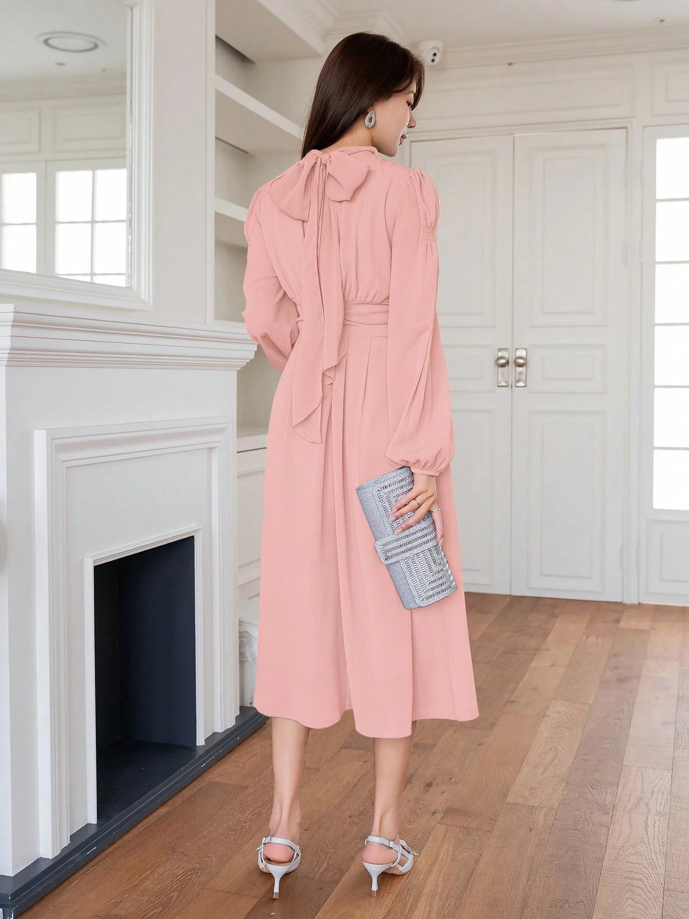  | SHEIN DAZY Elegant And Gentle Style Back-Tied Lantern Sleeve Dress For Spring And Summer | Dress | Shein | OneHub