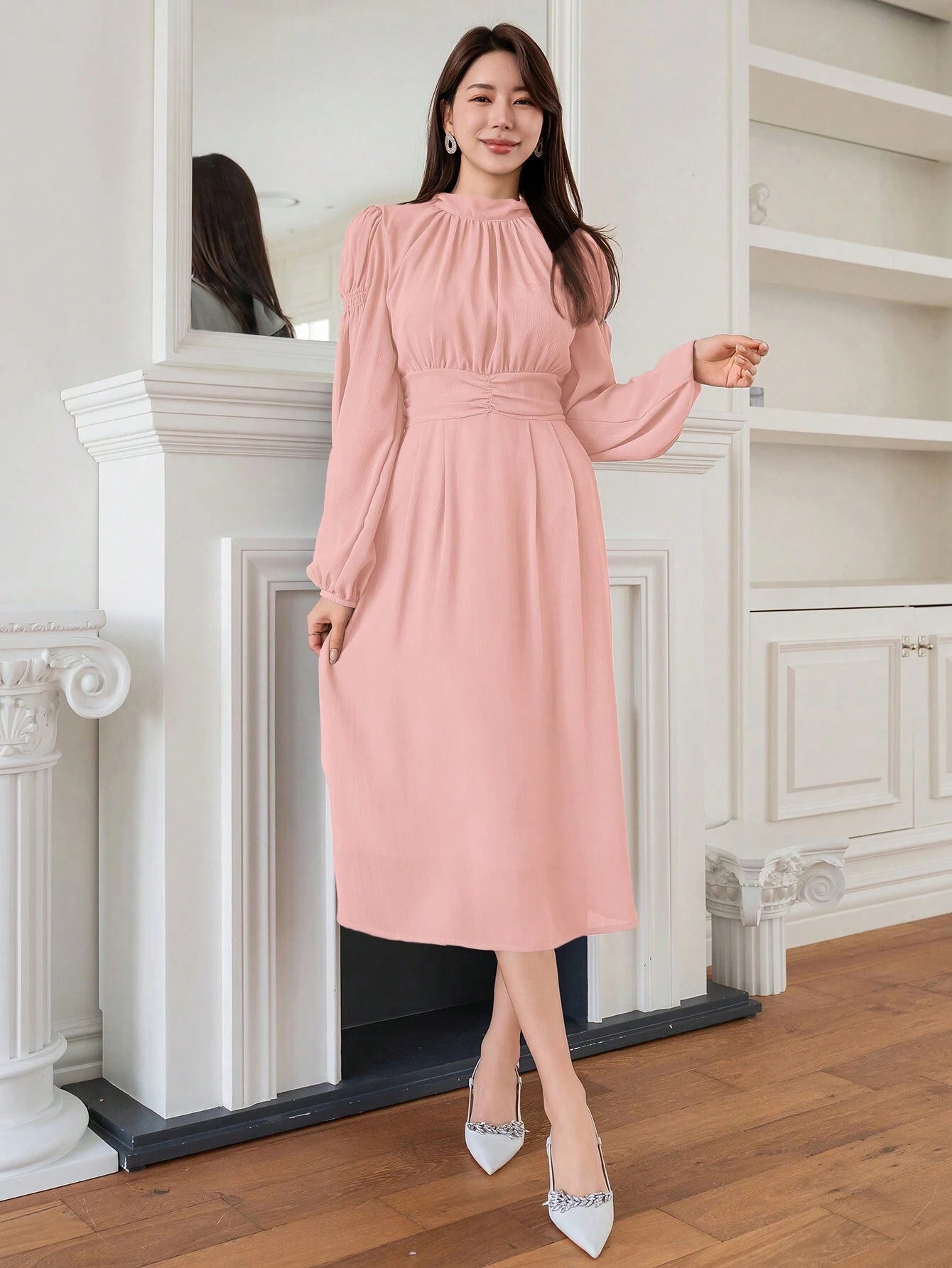  | SHEIN DAZY Elegant And Gentle Style Back-Tied Lantern Sleeve Dress For Spring And Summer | Dress | Shein | OneHub