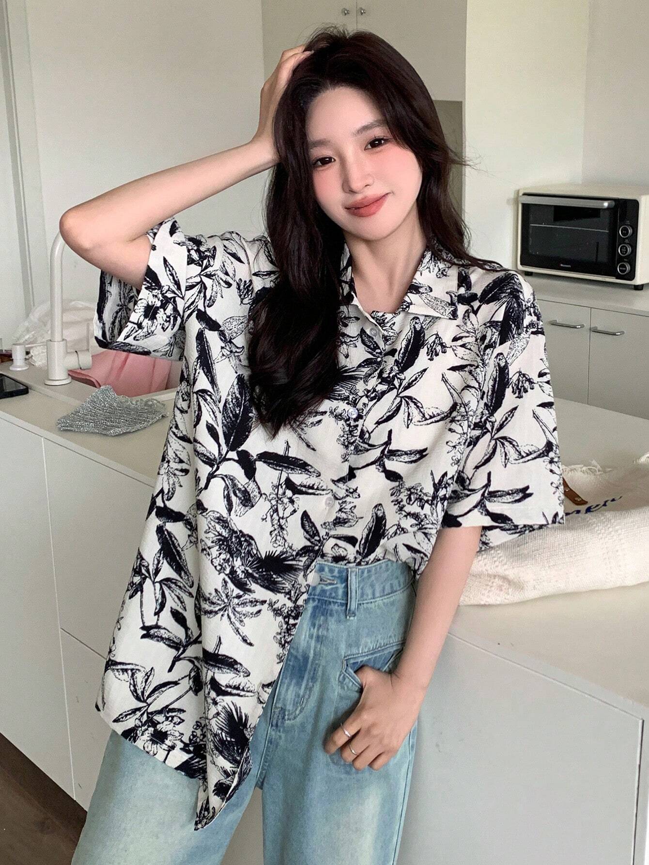  | SHEIN DAZY Floral Print Button-Down Short Sleeve Shirt | Shirt | Shein | OneHub