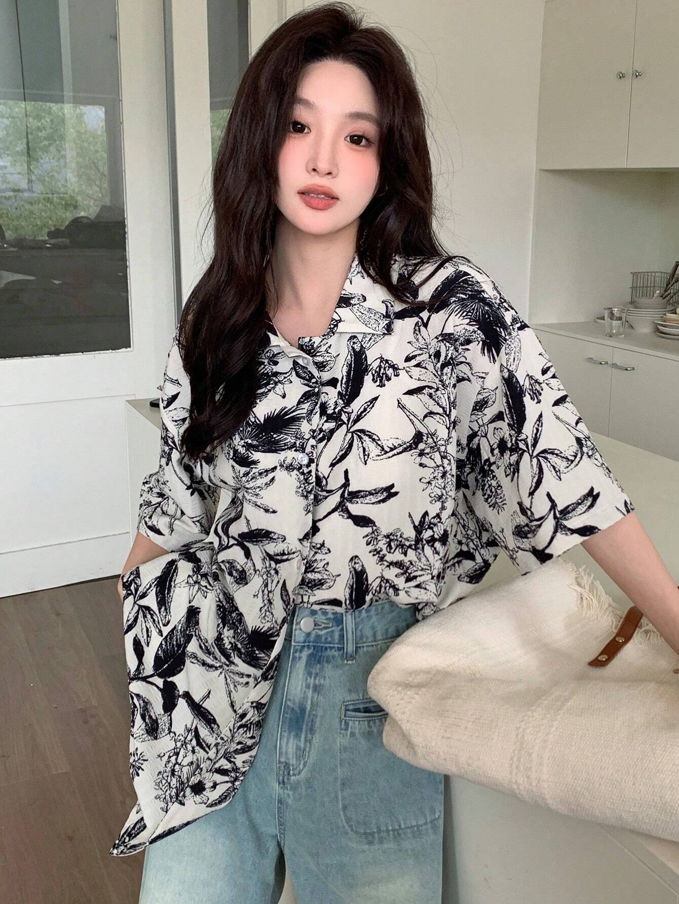  | SHEIN DAZY Floral Print Button-Down Short Sleeve Shirt | Shirt | Shein | OneHub