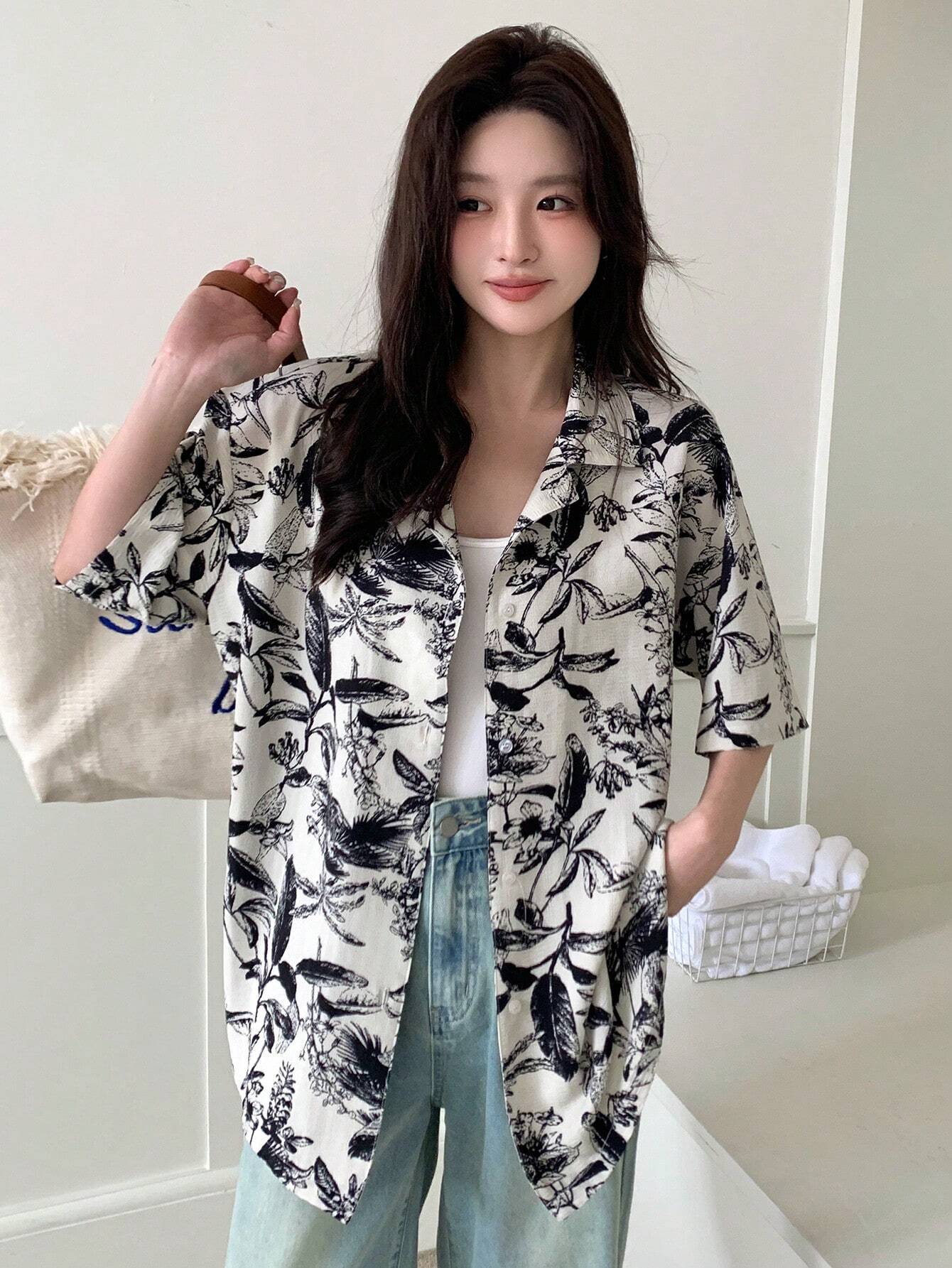  | SHEIN DAZY Floral Print Button-Down Short Sleeve Shirt | Shirt | Shein | OneHub