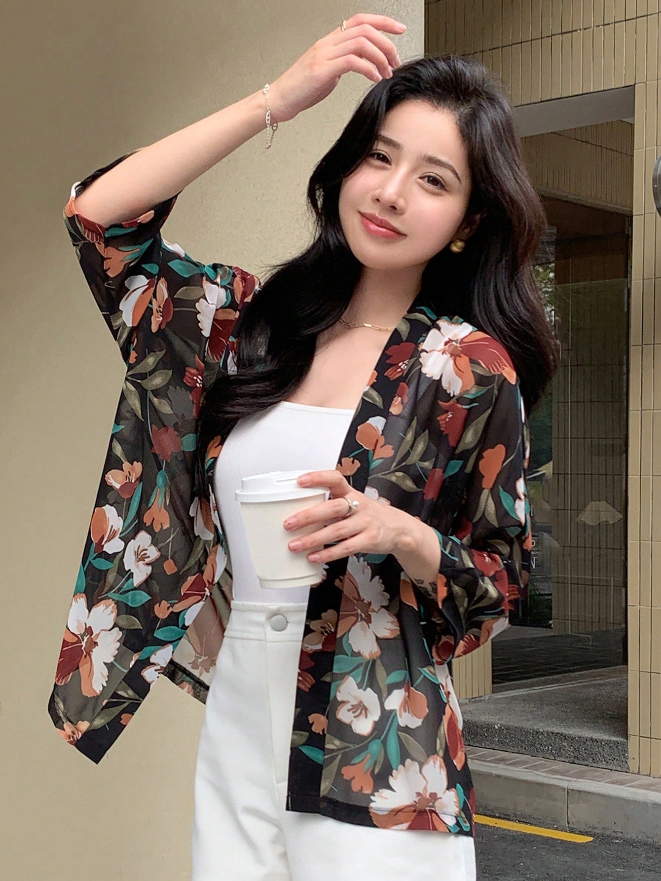  | SHEIN DAZY Floral Print Open Front Blouse | Blouse | Shein | OneHub