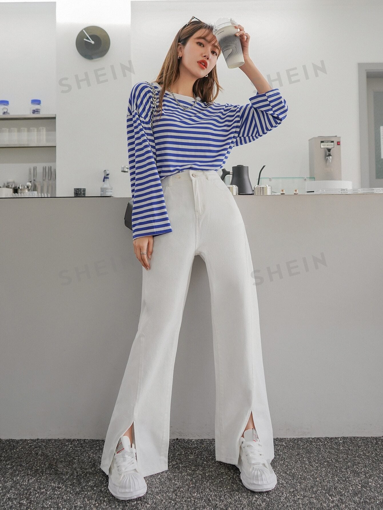  | SHEIN DAZY High Waist Slit Hem Wide Leg Jeans | Pants | Shein | OneHub