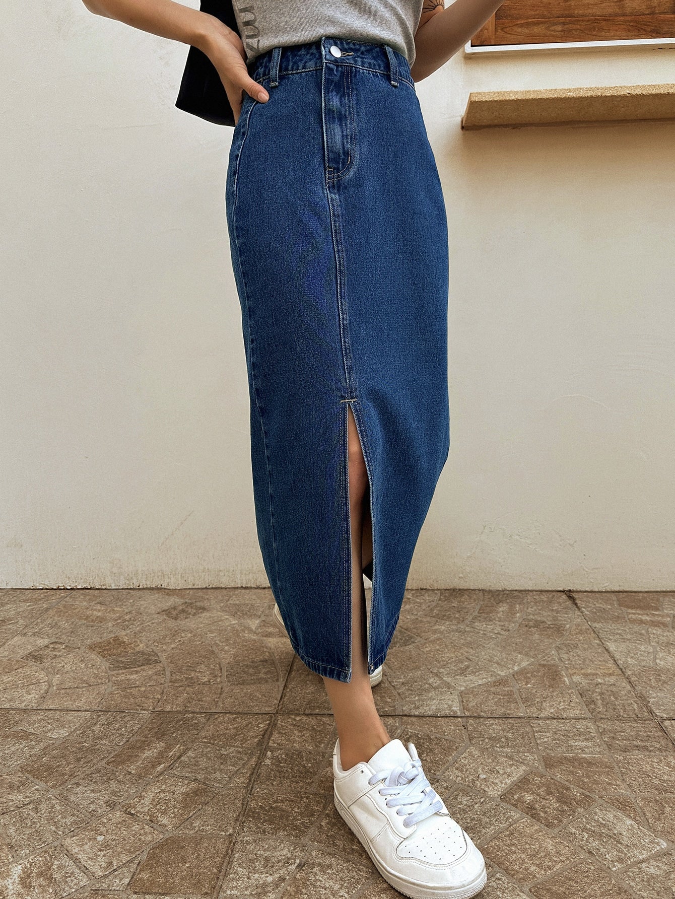  | SHEIN DAZY High Waist Split Thigh Denim Skirt | Skirt | Shein | OneHub