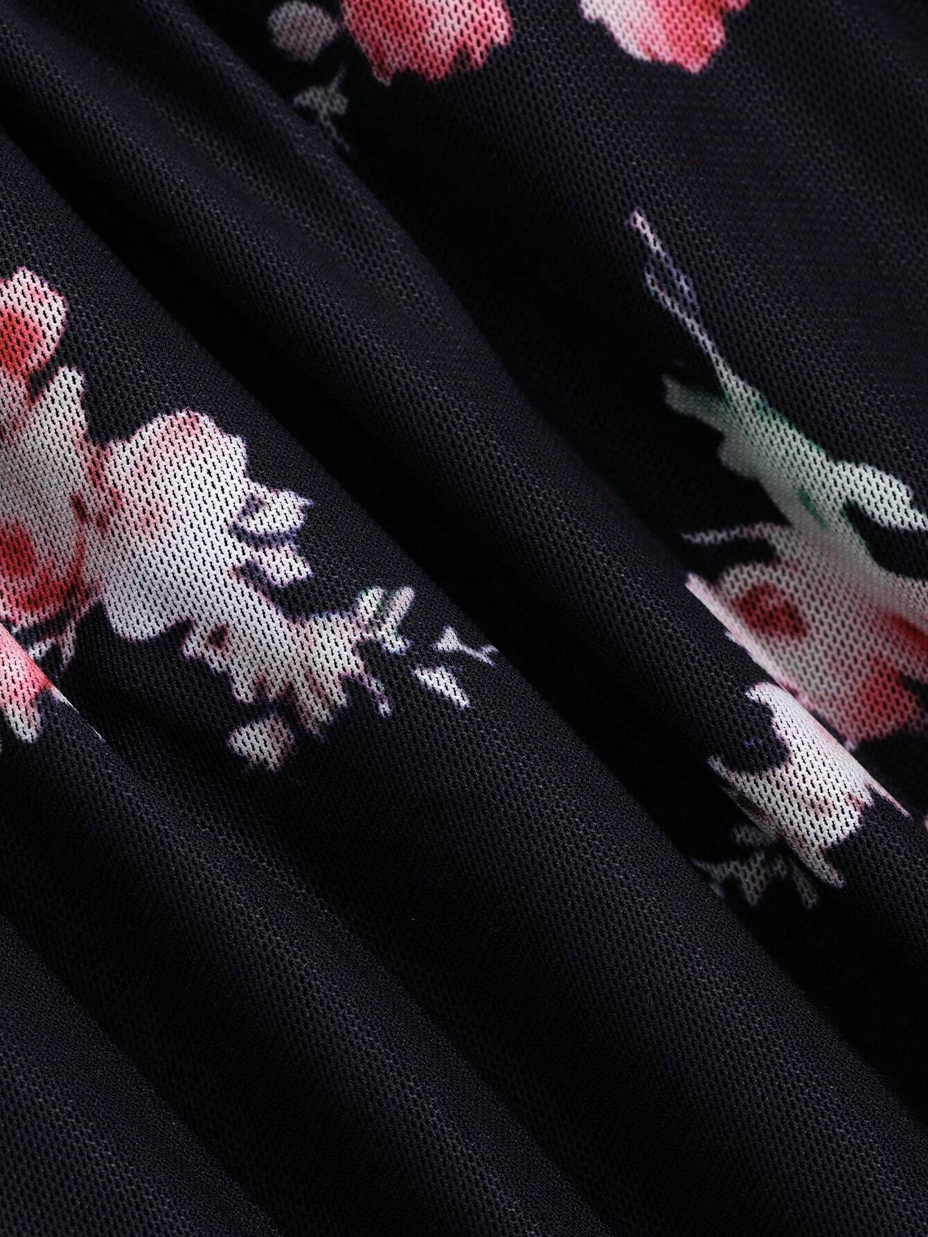  | DAZY Homecoming Mesh Floral Print Square Neck Dress For Ladies | Dress | Shein | OneHub