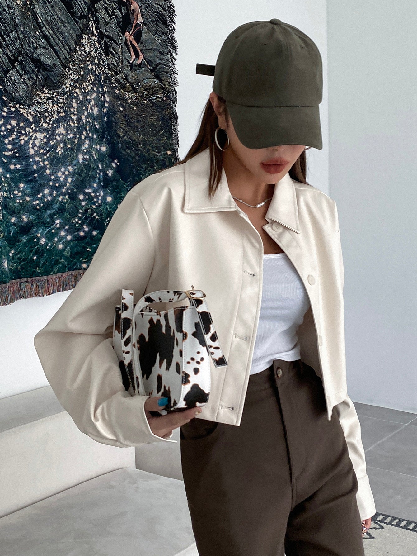  | SHEIN DAZY Kpop Button Front PU Crop Jacket | Jacket | Shein | OneHub