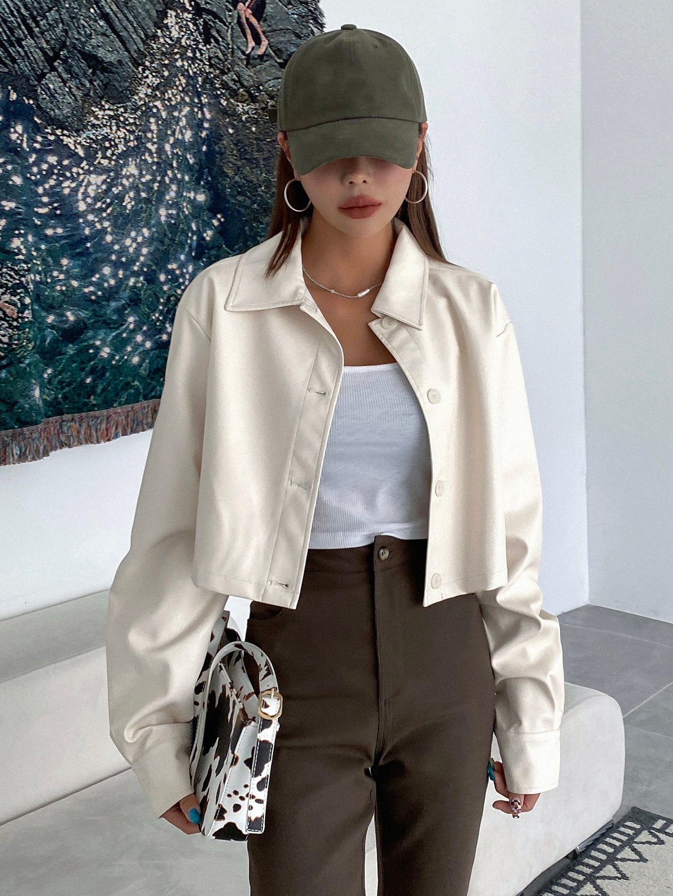  | SHEIN DAZY Kpop Button Front PU Crop Jacket | Jacket | Shein | OneHub