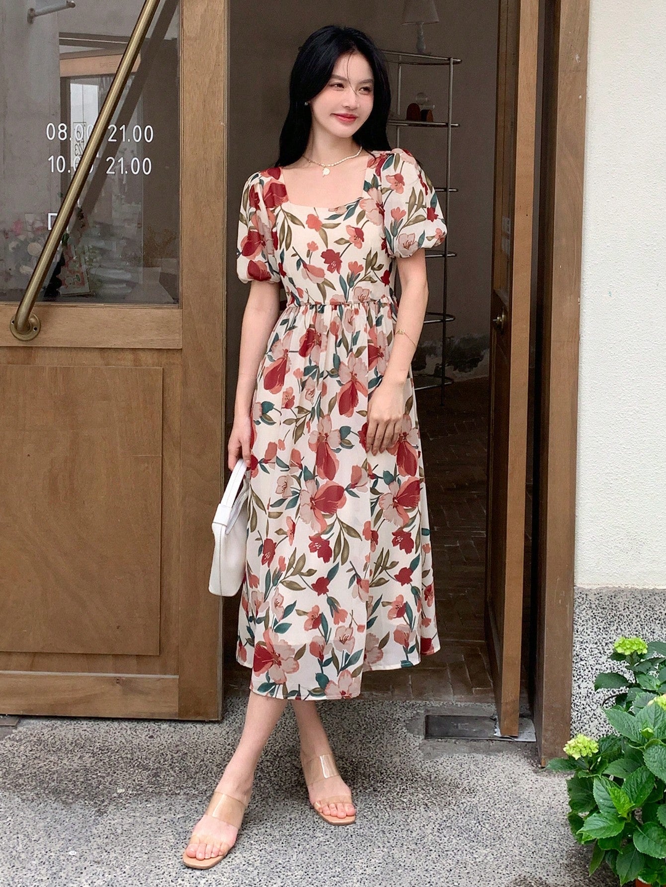  | SHEIN DAZY Kpop Floral Print Puff Sleeve Dress | Dress | Shein | OneHub