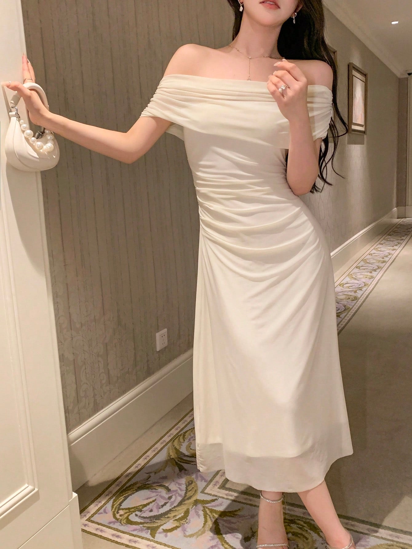  | SHEIN DAZY Kpop Solid Ruched Side Mesh Overlay Dress | Dress | Shein | OneHub