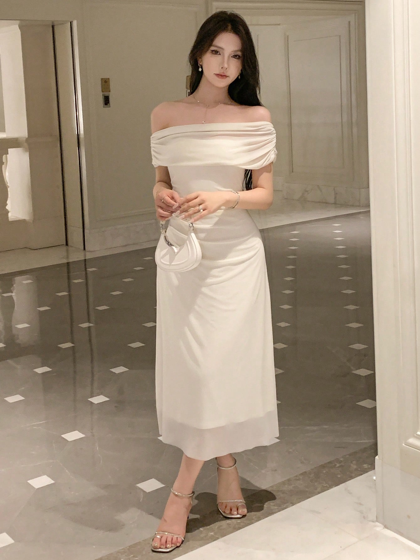  | SHEIN DAZY Kpop Solid Ruched Side Mesh Overlay Dress | Dress | Shein | OneHub