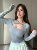  | SHEIN DAZY Kpop Solid Twist Front Cut Out Front Tee | Top | Shein | OneHub