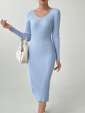  | SHEIN DAZY Kpop V Neck Ribbed Knit Sweater Dress | Dress | Shein | OneHub