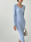  | SHEIN DAZY Kpop V Neck Ribbed Knit Sweater Dress | Dress | Shein | OneHub