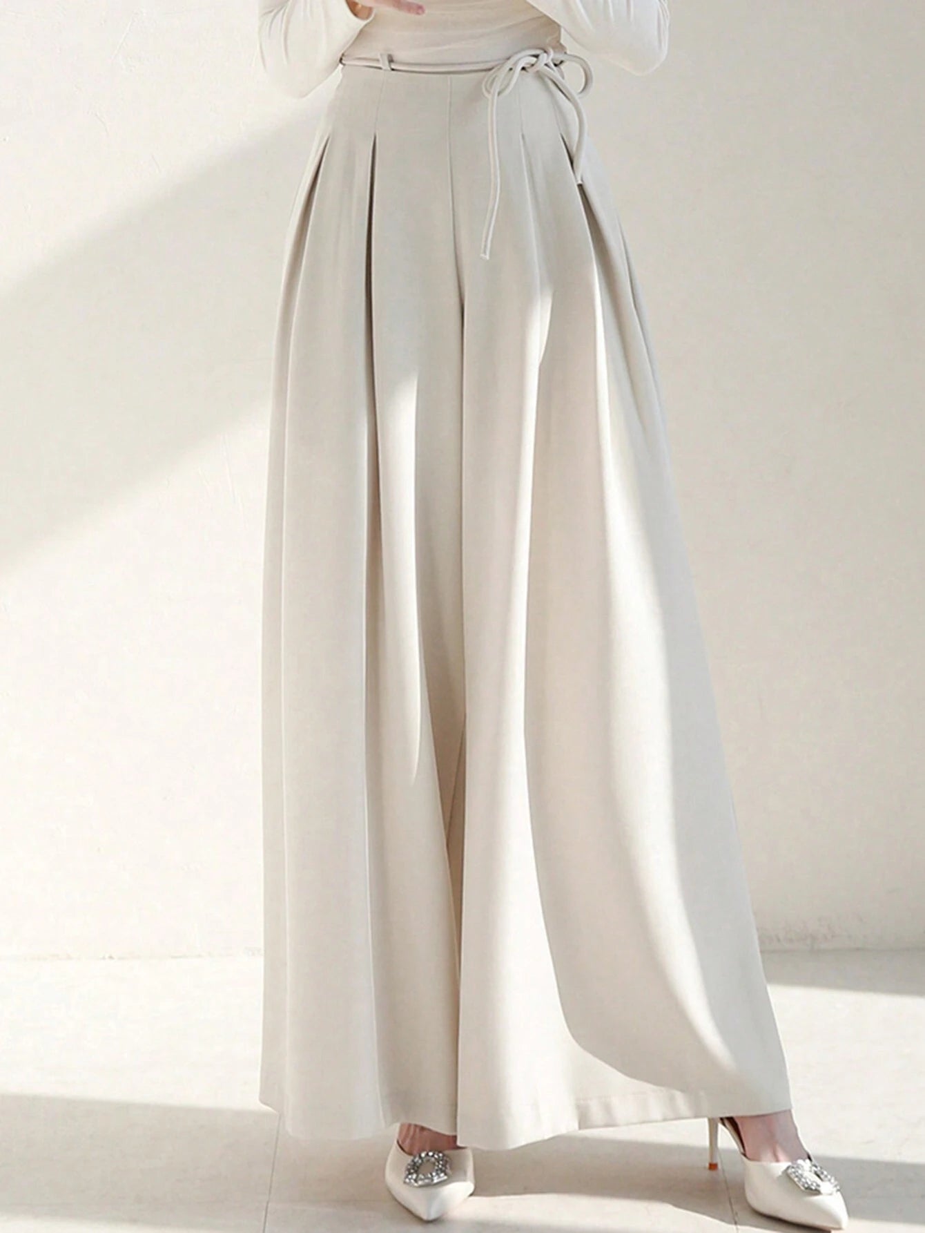  | SHEIN DAZY Ladies' Solid Color Tie Wide Leg Pants | Pants | Shein | OneHub