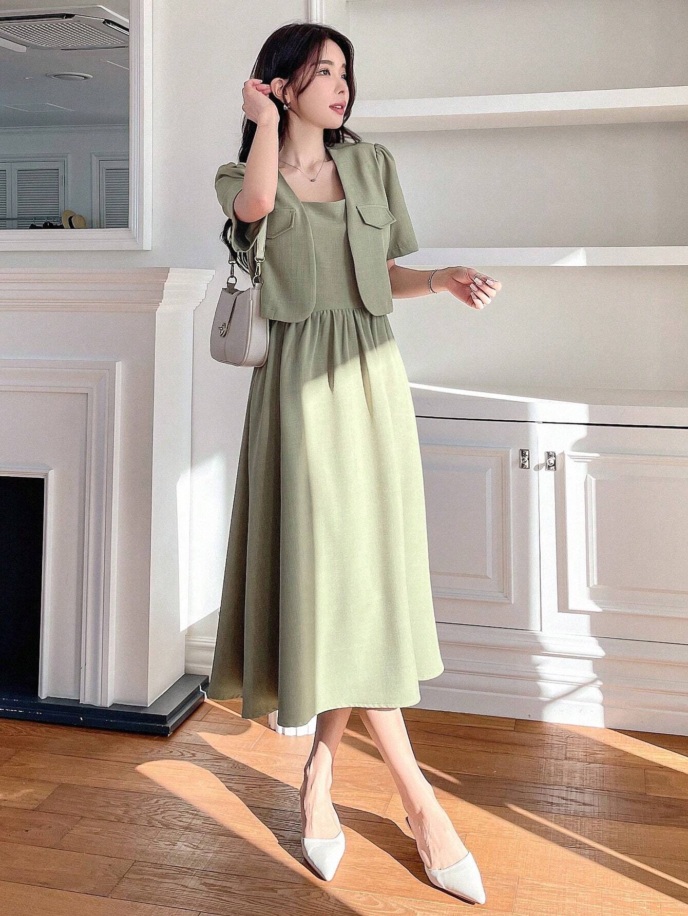  | SHEIN DAZY Monochrome Short Sleeve Jacket And Dress | Dress | Shein | OneHub