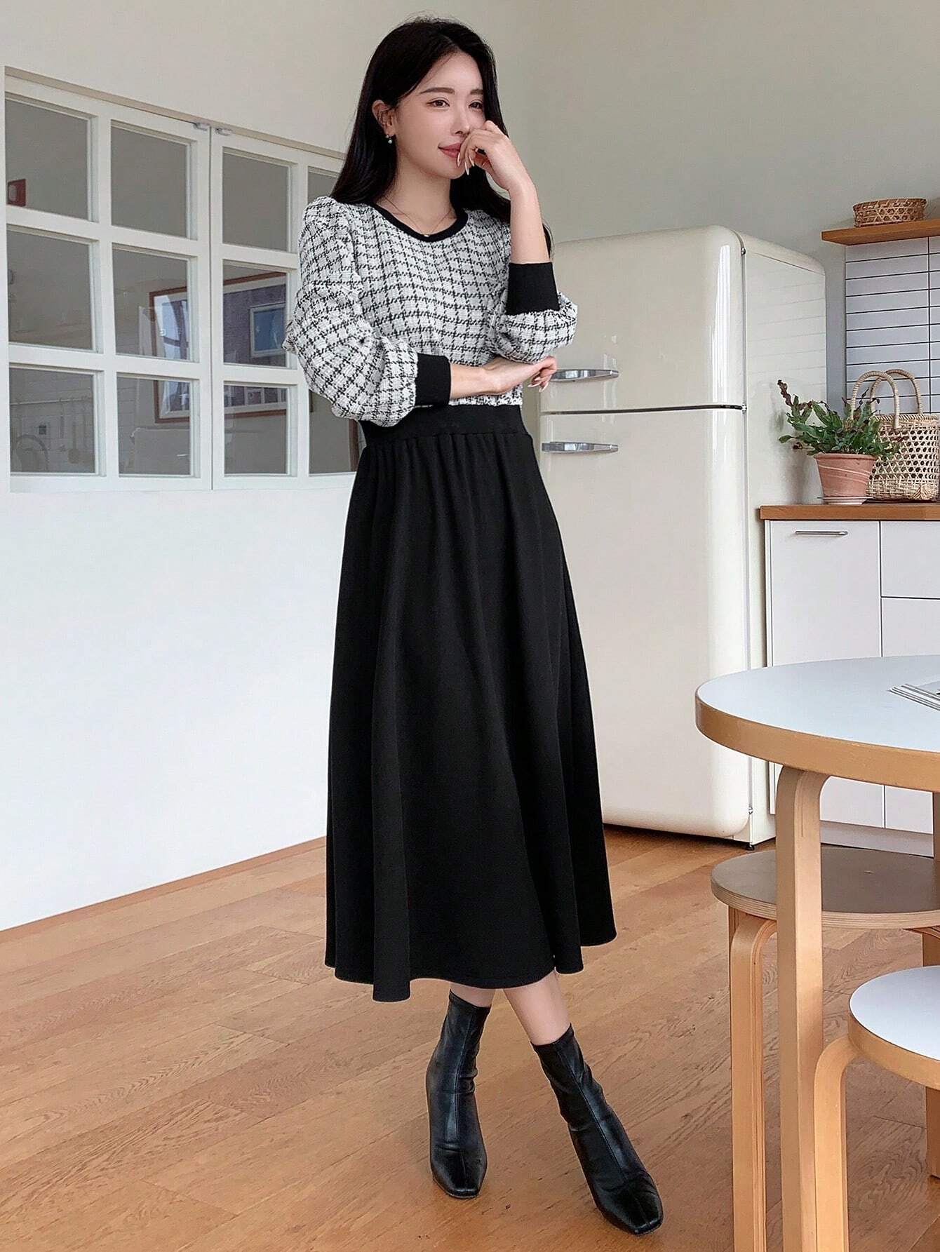  | SHEIN DAZY Plaid Print Contrast Binding A-line Dress | Dress | Shein | OneHub