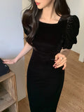  | SHEIN DAZY Puff Sleeve Velvet Dress | Dress | Shein | OneHub