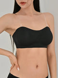 SHEIN DAZY Removable Transparent Strap Bandeau Wireless Bra Lingerie For Women