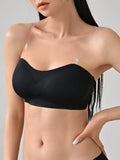 SHEIN DAZY Removable Transparent Strap Bandeau Wireless Bra Lingerie For Women