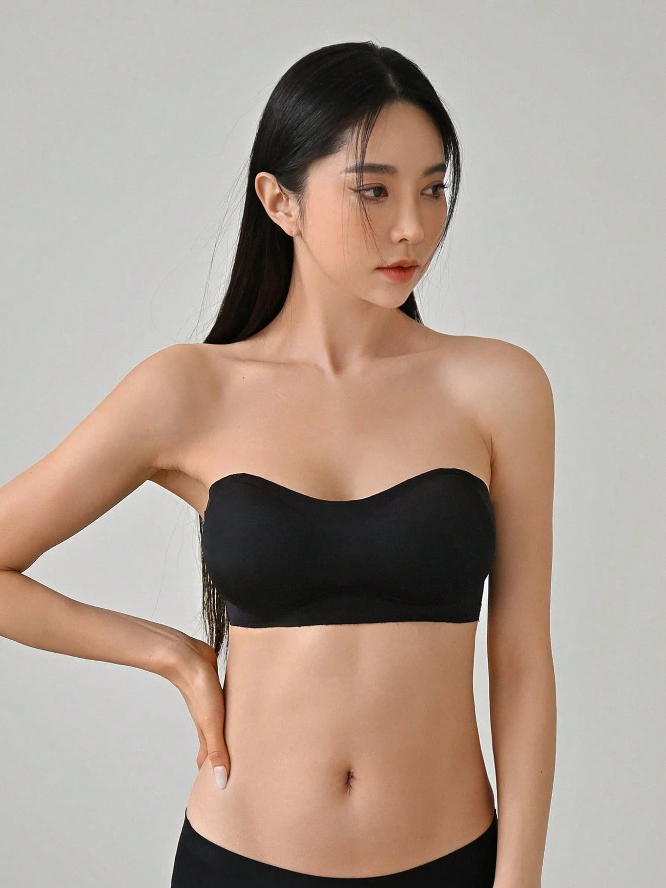 SHEIN DAZY Removable Transparent Strap Bandeau Wireless Bra Lingerie For Women