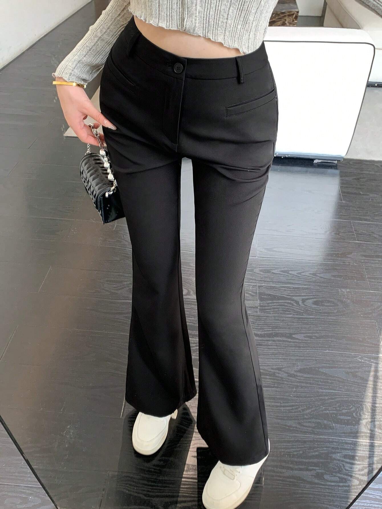  | SHEIN DAZY Solid Color Flared Trousers | Pants | Shein | OneHub