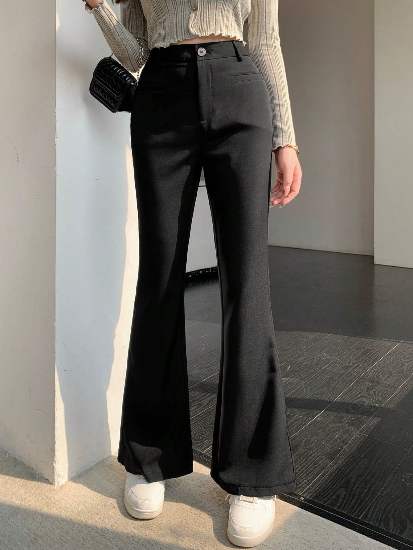  | SHEIN DAZY Solid Color Flared Trousers | Pants | Shein | OneHub