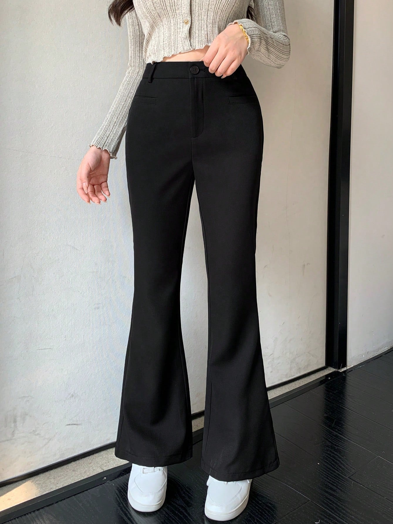  | SHEIN DAZY Solid Color Flared Trousers | Pants | Shein | OneHub