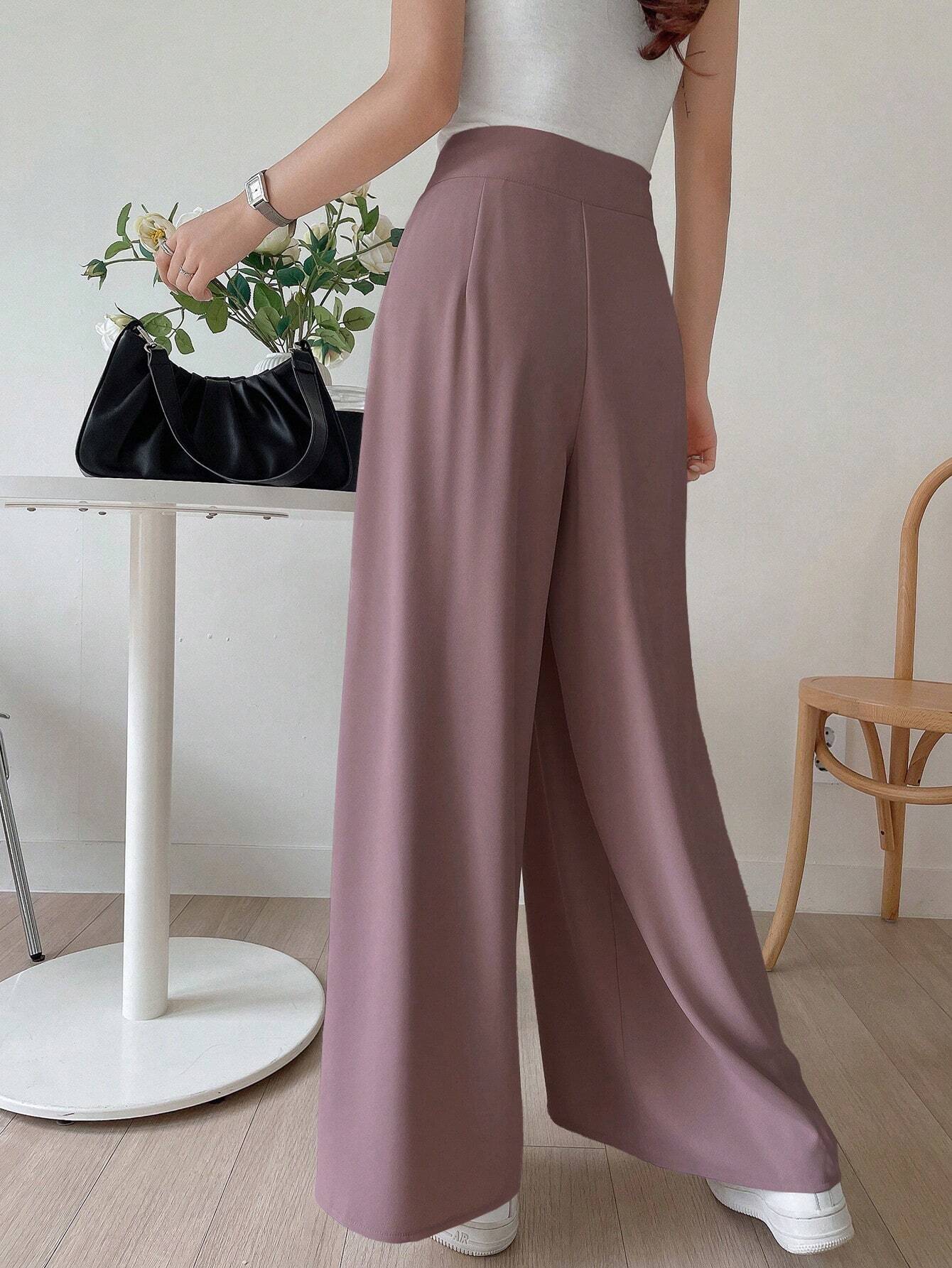 | SHEIN DAZY Solid Color Wide Leg Regular Pants, Suitable For Spring And Summer | Pants | Shein | OneHub