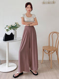  | SHEIN DAZY Solid Color Wide Leg Regular Pants, Suitable For Spring And Summer | Pants | Shein | OneHub